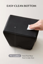 Easy-clean PU leather bottom on EACHY black lunch tote