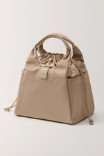 EACHY Beige Drawstring Lunch Bag - Aesthetic nylon cooler tote