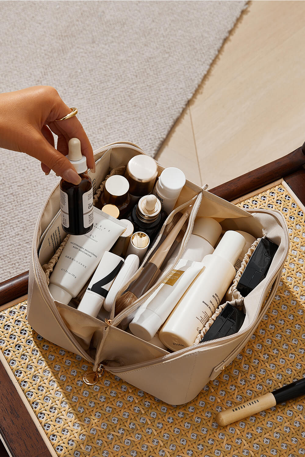 quilted makeup bag